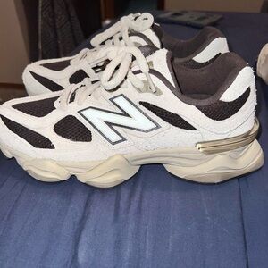 New Balance 9060 Brown and Cream sneakers